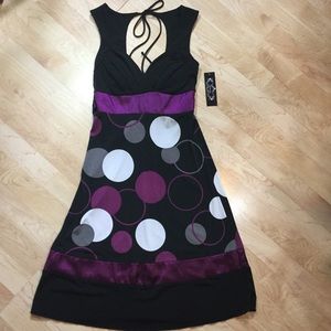 Trixxi Cute Black, White & Purple Cocktail Dress.